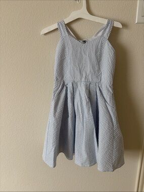 Rare Editions Light Blue and White Striped Sundress